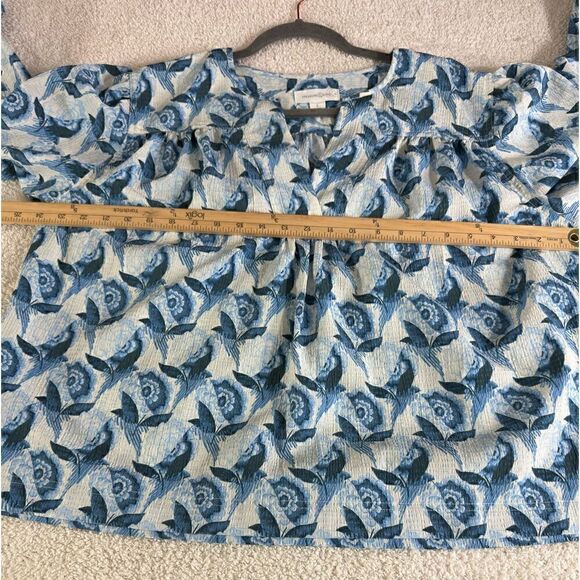 Treasure and Bond Top Womens Size large Popover Blouse light Boho Floral - Picture 5 of 12
